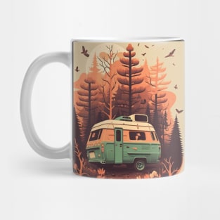 Camping Van, Autumm Adventure in the Forest Mug